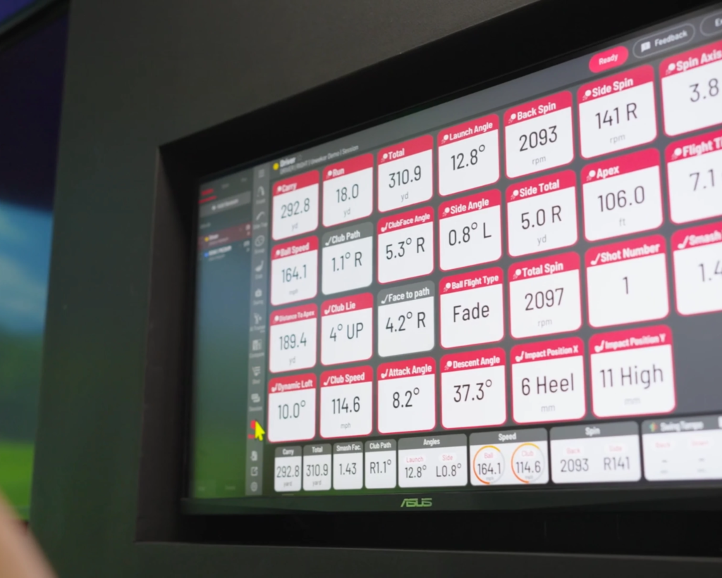 Bryson's Launch Monitor indoor golf setup