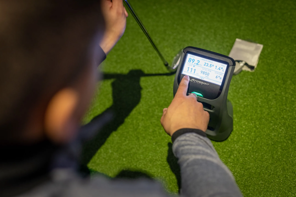 Bryson's Launch Monitor indoor golf setup