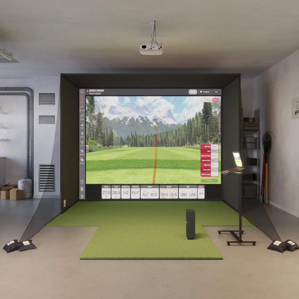 Best Retractable Simulators launch monitor setup