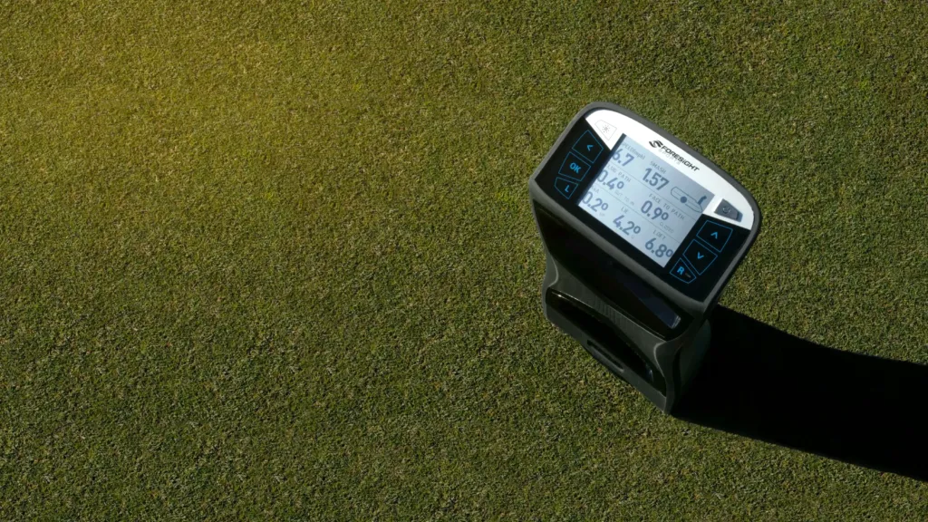 Foresight GCQuad launch monitor on practice range setup