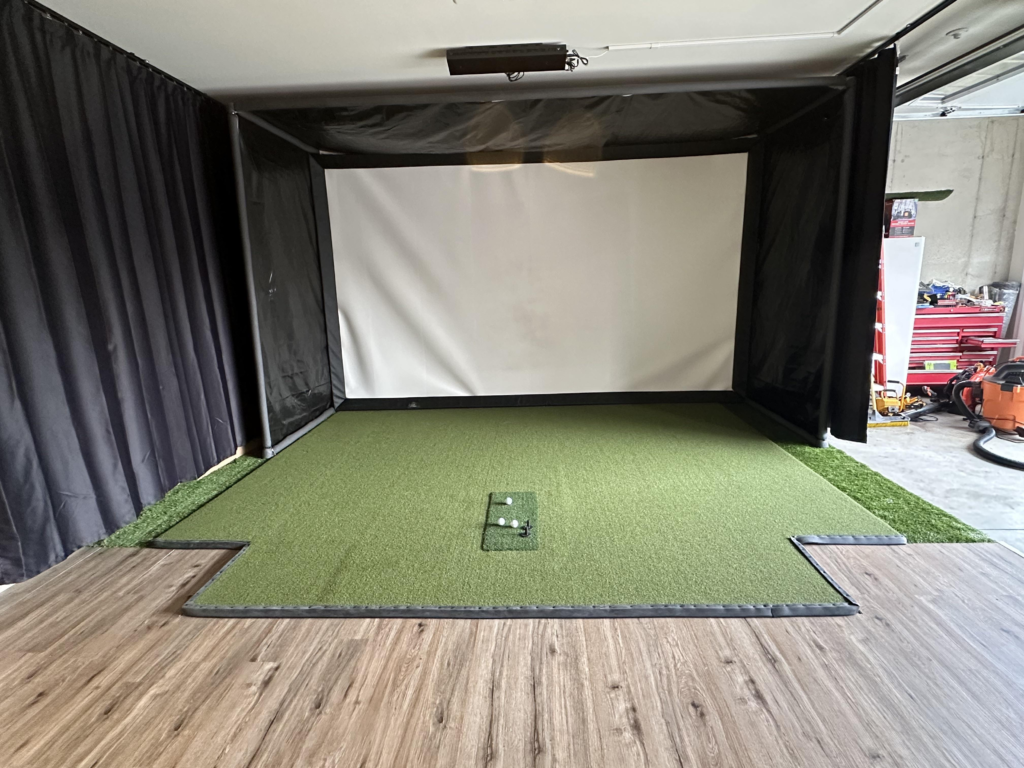Golf Swing Drills indoor golf setup