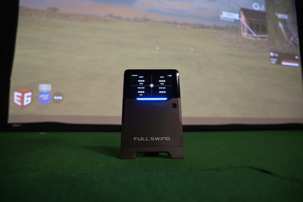 Bryson's Launch Monitor indoor golf setup