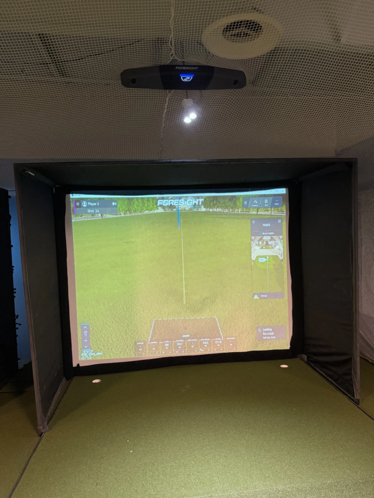 Bryson's Launch Monitor indoor golf setup