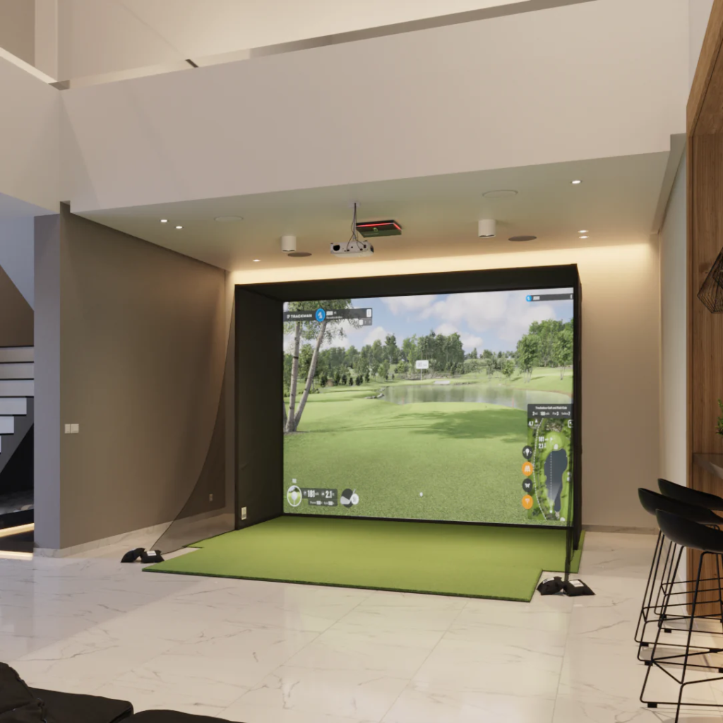 Golf Swing Drills indoor golf setup