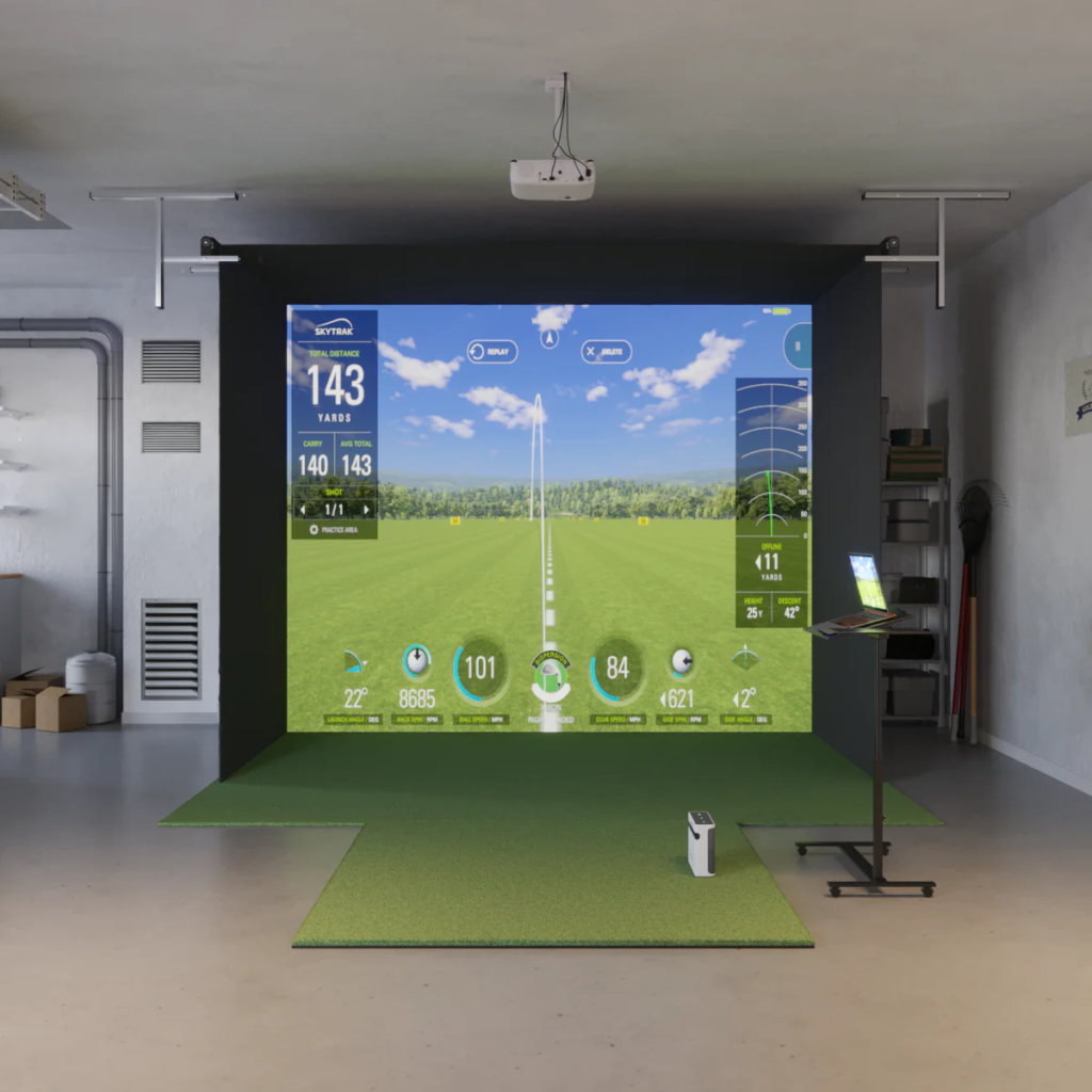 Best Retractable Simulators launch monitor setup