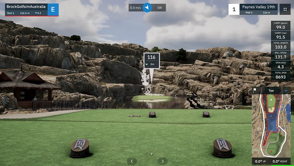 Garmin R50 Home Tee Hero simulator on screen