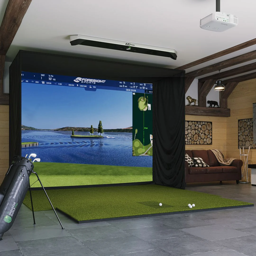 Golf Simulator Turf Guide launch monitor setup