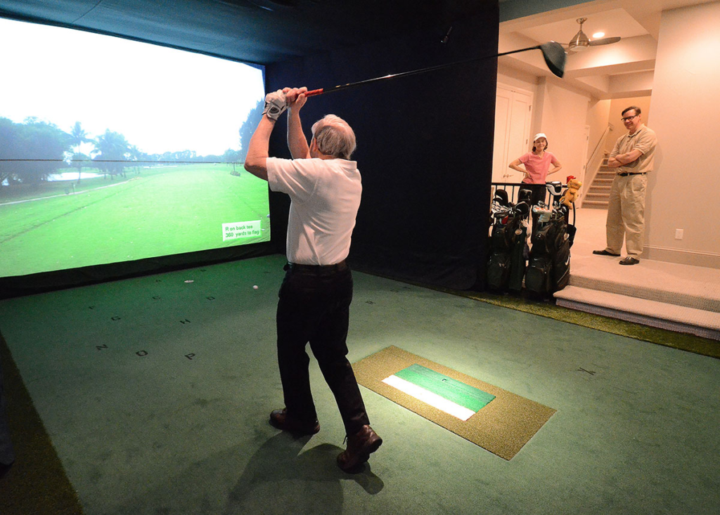 Golf Simulator Turf Guide launch monitor setup