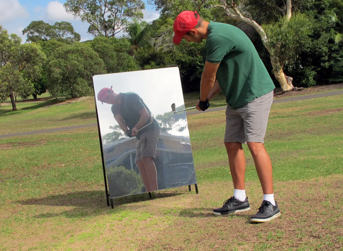 mirror posture golf drill