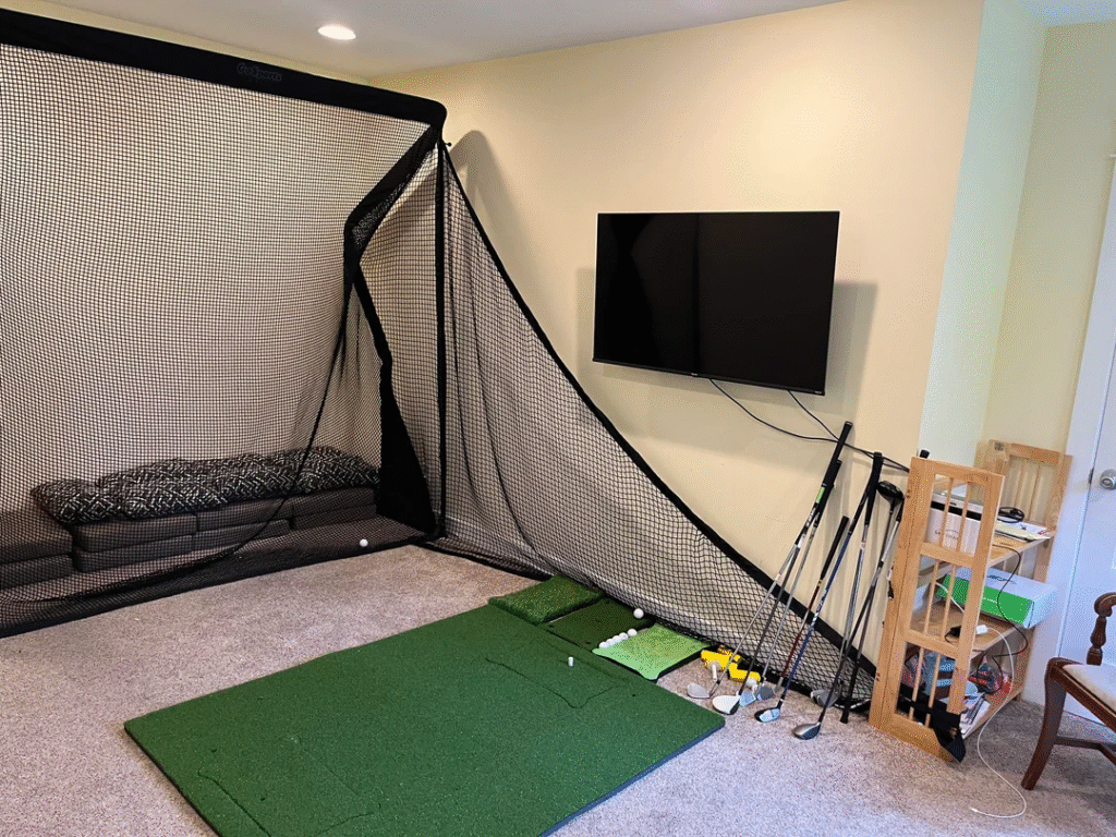 Golf Simulator Turf Guide launch monitor setup