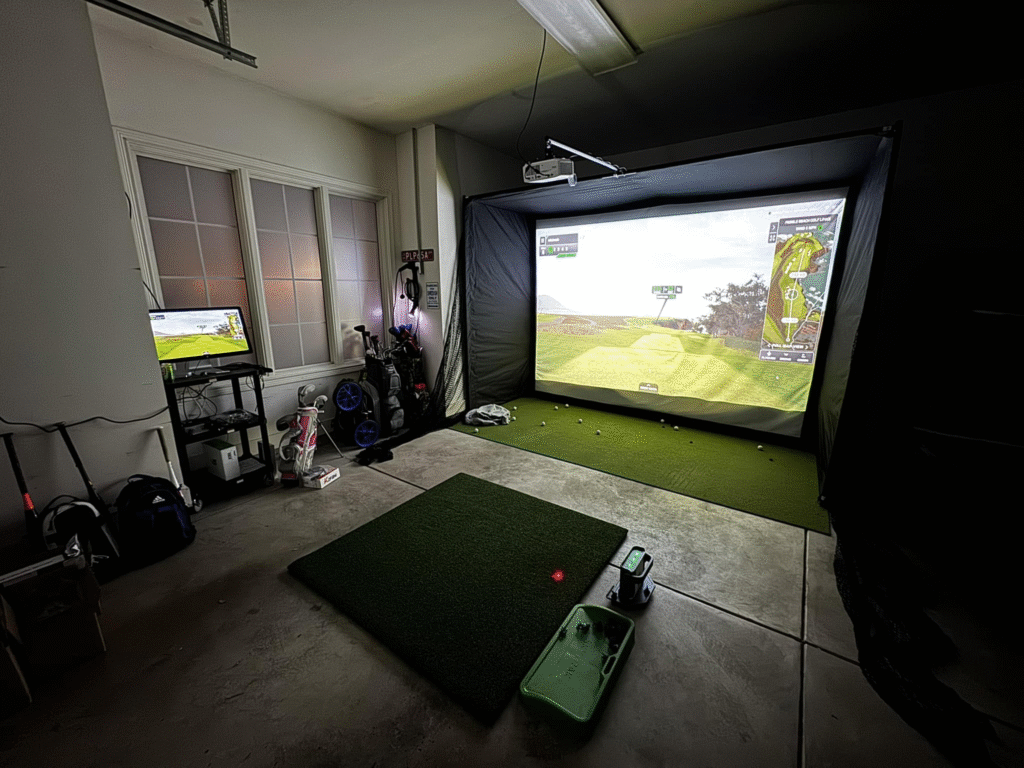 Golf Simulator Turf Guide launch monitor setup