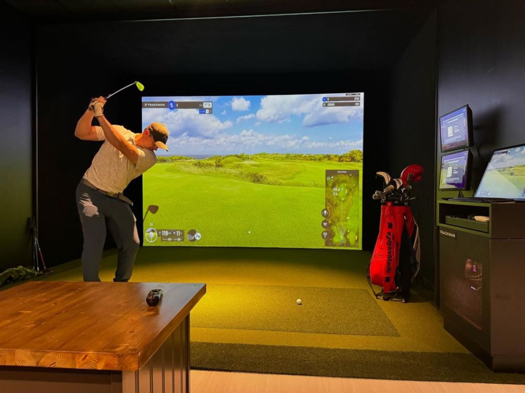 Bryson's Launch Monitor indoor golf setup